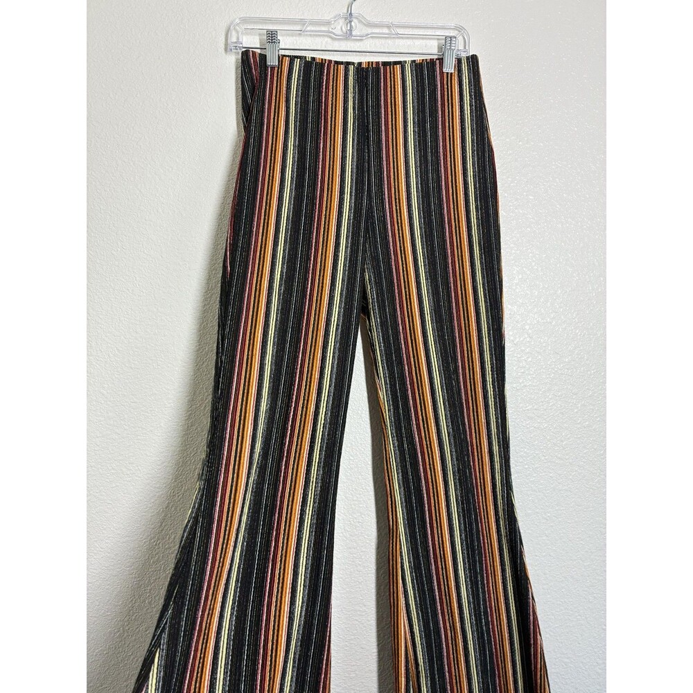 Free People Kitty Flare Pants Womens S Multicolor Stripe Elastic Waist Pull On - Picture 3 of 14